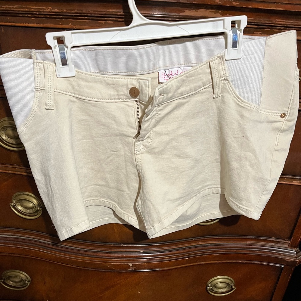 Khaki maternity shorts